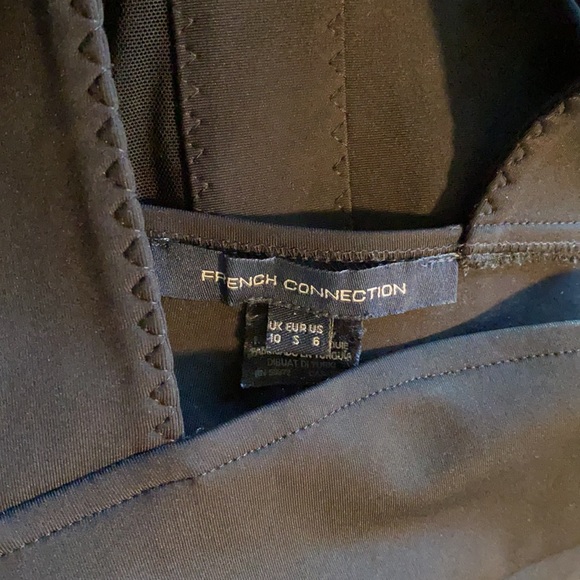 NWOT French Connection Sicily Scuba Black Mesh Waist Cutout Dress  Sz 6 - Picture 11 of 12